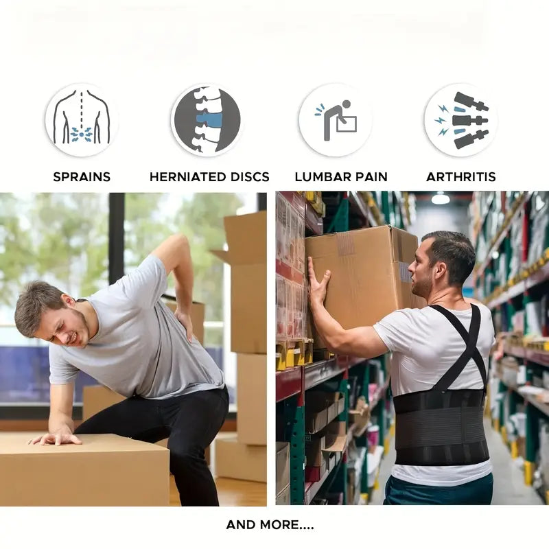 Black Adjustable Waist Support Belt – Back & Core Protection