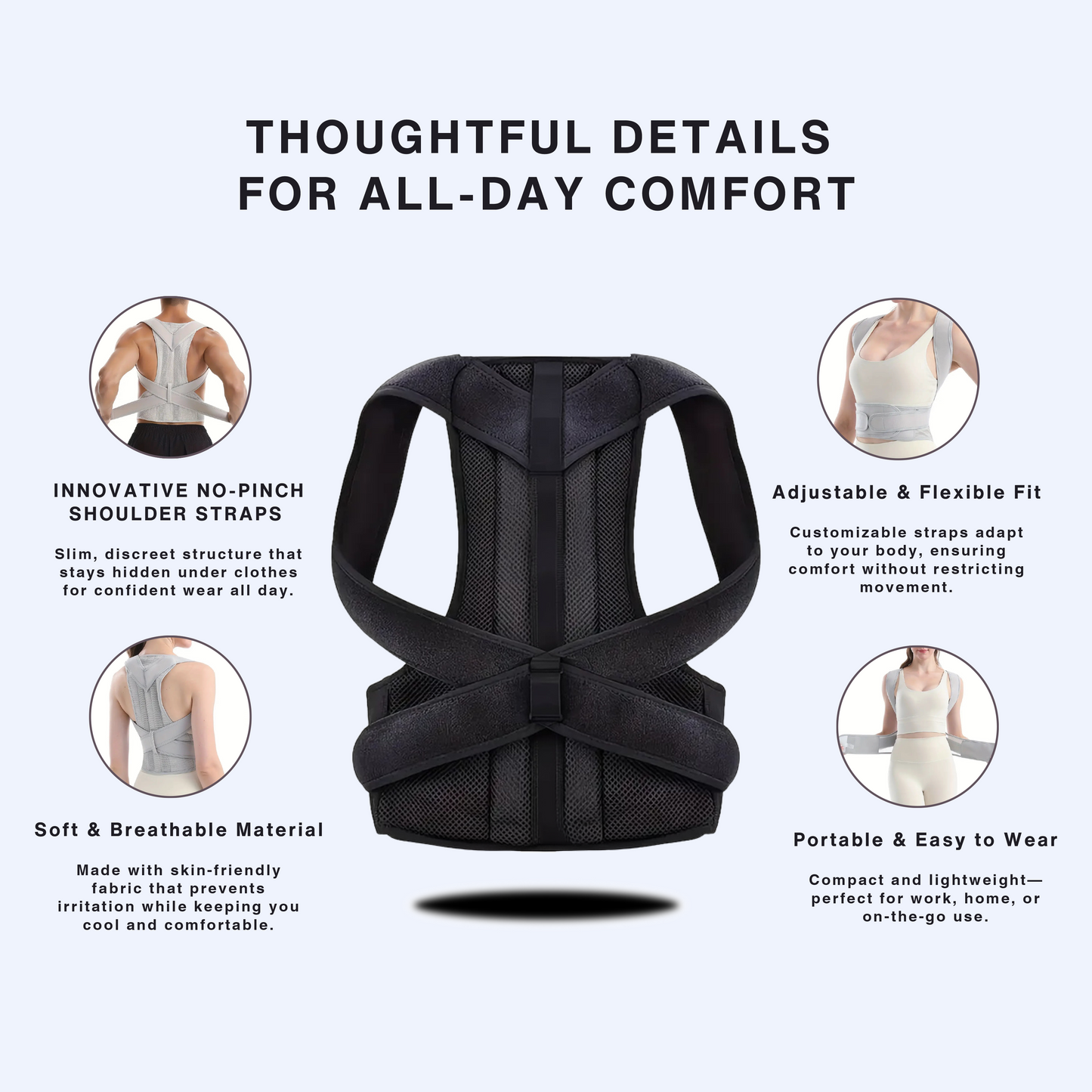 Adjustable Posture Corrector Belt – Back & Abdominal Support for Pain Relief