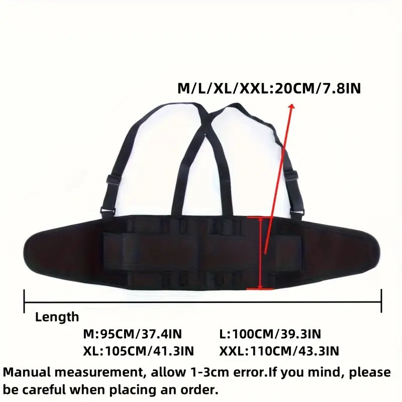 Black Adjustable Waist Support Belt – Back & Core Protection