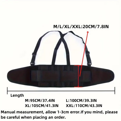 Black Adjustable Waist Support Belt – Back & Core Protection